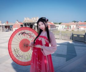 China retro dressed girl Stock Photo