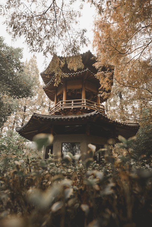 Chinese ancient pavilion Stock Photo