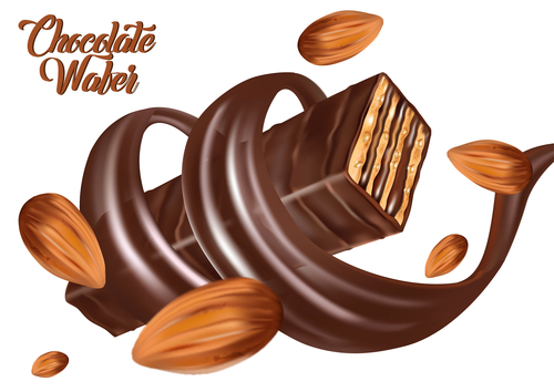 Chocolate food poster template vectors 02