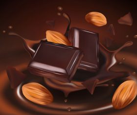 Chocolate splash effect vector design 01