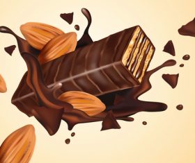 Chocolate splash effect vector design 02