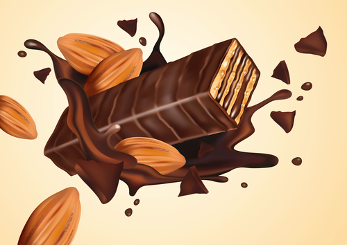 Chocolate splash effect vector design 02