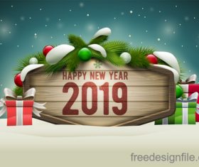 Christmas Sign Board 2019 Vector Material