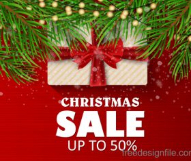 Christmas discount sale poster template vectors 01