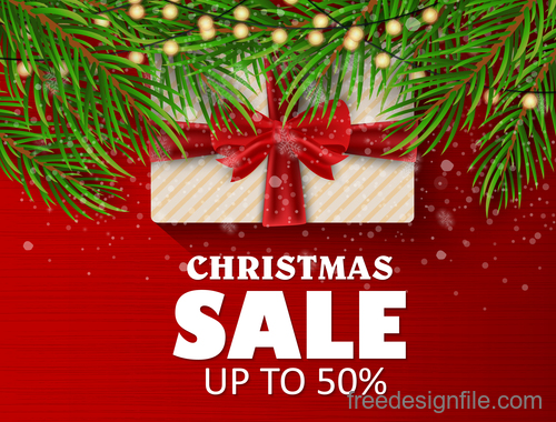 Christmas discount sale poster template vectors 01