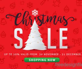 Christmas discount sale poster template vectors 02