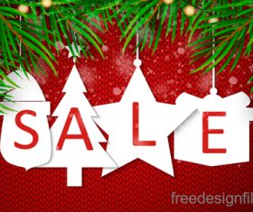 Christmas discount sale poster template vectors 03