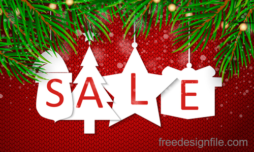 Christmas discount sale poster template vectors 03