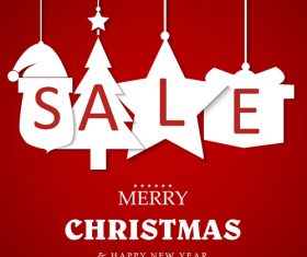 Christmas discount sale poster template vectors 04