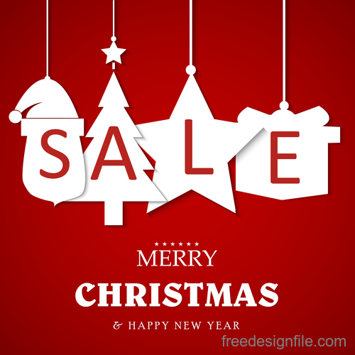 Christmas discount sale poster template vectors 04