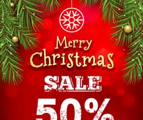 Christmas discount sale poster template vectors 05