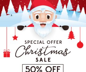 Christmas discount sale poster template vectors 06