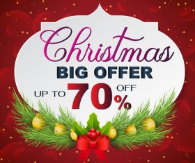 Christmas discount sale poster template vectors 07