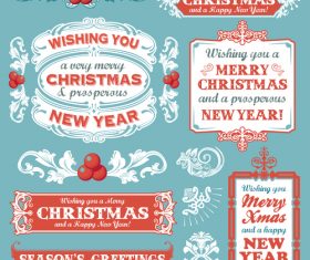 Christmas festive banners vintage vector 02