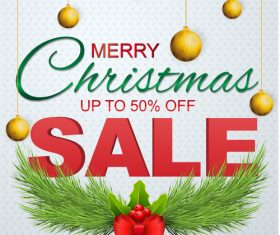 Christmas sale flyer with poster template vector