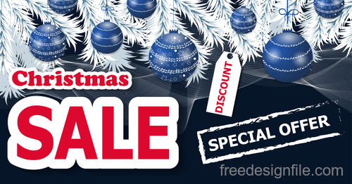 Christmas special offer with discount sale poster vectors