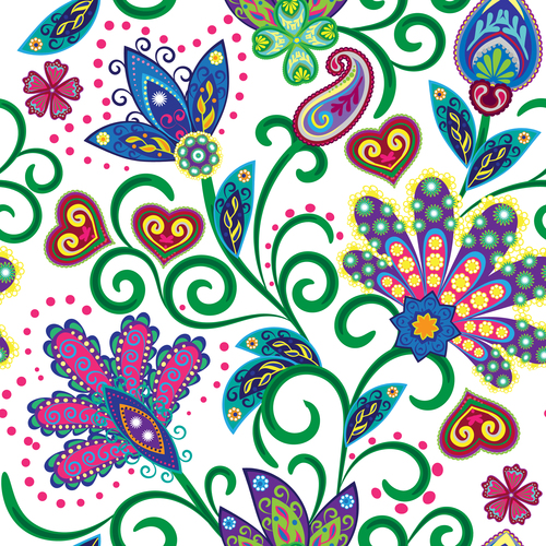 Classic floral decorative pattern seamless vectors 02
