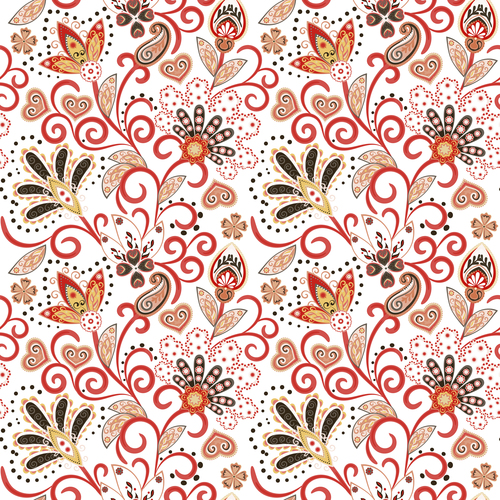 Classic floral decorative pattern seamless vectors 07