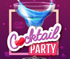 Cocktail music party flyer with poster template vectors 03