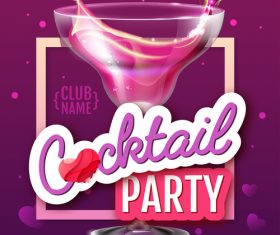 Cocktail music party flyer with poster template vectors 07