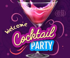 Cocktail music party flyer with poster template vectors 09