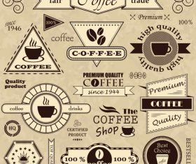 Coffee commodity label with logo design vector