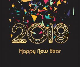 Colored confetti with 2019 new year backgrounds vector