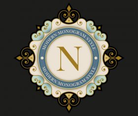 Colored decor emblem template vintage vector 01
