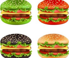 Colored hamburger illustration vectors