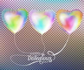 Colored heart shaped air balloons Valentines Day vector