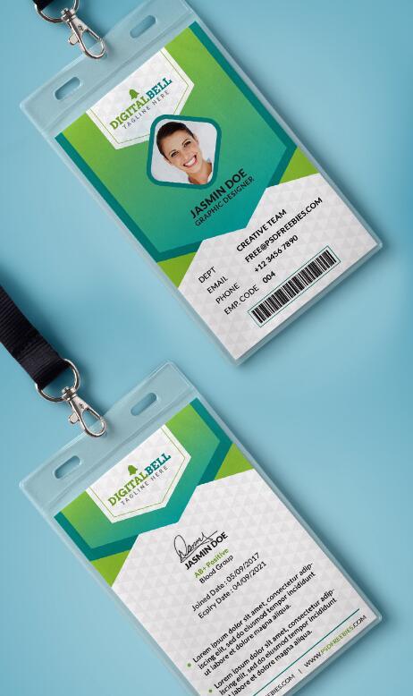 Company Photo Identity Card PSD Template