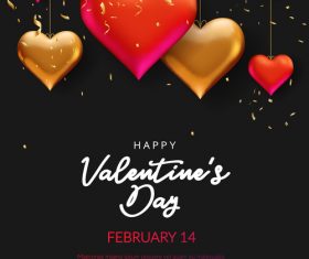 Confetti with valentines day and heart decor vector 01