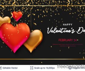 Confetti with valentines day and heart decor vector 03
