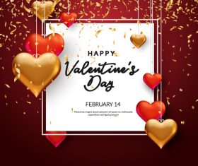 Confetti with valentines day and heart decor vector 04