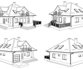Construction architecture drawings template vector 01