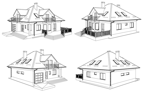 Construction architecture drawings template vector 01