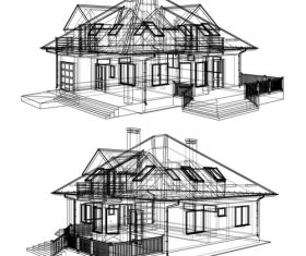 Construction architecture drawings template vector 02