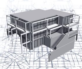 Construction architecture drawings template vector 04