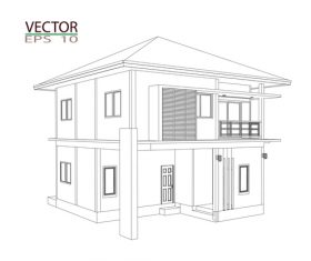 Construction architecture drawings template vector 07