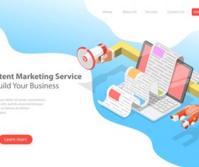 Content marketing service business template vector
