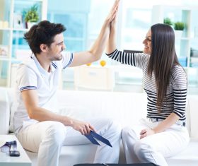 Couple playing together Stock Photo 07