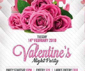 Creative Valentines Party Flyer with Poster PSD Template