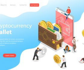 Cryptocurrency wallet business template vector