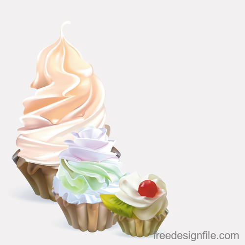 Cupcake illustration design vectors 01