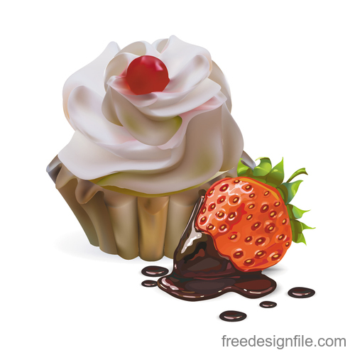 Cupcake illustration design vectors 02