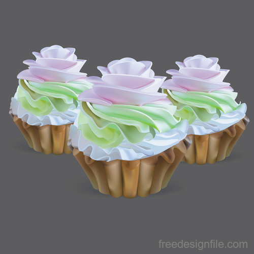 Cupcake illustration design vectors 05