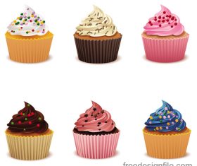 Cupcake illustration design vectors 09