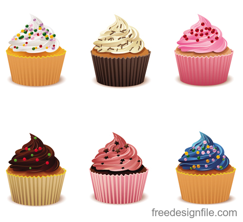 Cupcake illustration design vectors 09