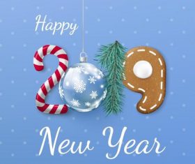 Cute 2019 new year design vector material