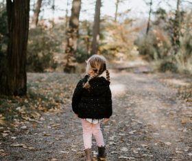 Cute little girl back shadow Stock Photo